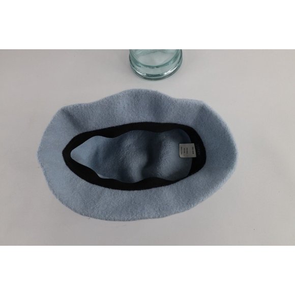 Vintage J Crew Blank Wool Knit Boonie Bucket Sun Hat Light Blue Womens One Size main image 7